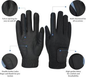 Equestrian Rainproof Touch Screen <b>Men</b> Women Durable Flexible Padded Synthetic Sports RIDING <b>GLOVES</b> Horseback Hand Protection - Product Image 5