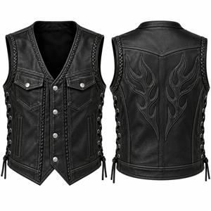 Chaleco de Motociclista Personalizado al por Mayor para Hombre, Chaleco sin Mangas para Motociclismo, Ropa para Club de Motociclistas, Chaleco para Motociclismo al Aire Libre, Marca Personalizada - Product Image 6