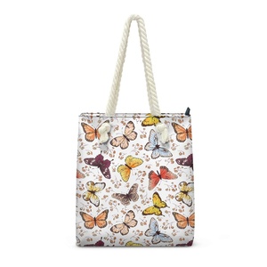 Colorful Butterfly Pattern Women Handbag Print on Demand Dropship <b>Beach</b> Shoulder <b>Bag</b> <b>Lightweight</b> Durable Rope Tote <b>Bag</b> for Girl - Product Image 3