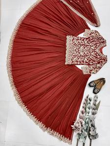 Traditional Ethnic Indian Pakistani Lehenga & Dupatta Set Georgette With Sequence Work Full Stitched Ethnic Dress at Wholesale - Product Image 2