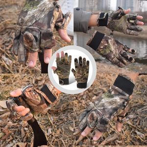 Camouflage Hunting Gloves, Lightweight Full Finger/Fingerless Gloves Anti-Slip Camo Bow Glove Outdoor - Product Image 4