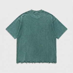 Camiseta Oversize de Algodón Grueso de 230g con Lavado Vintage, Grabado en Relieve, Transpirable, Ecológica, Estilo Urbano y Casual - Product Image 5