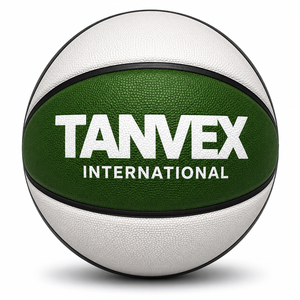 Ballon de basketball TANVEX avec revêtement en PVC, chambre à air en caoutchouc naturel, écologique, durable, design noir et blanc - Product Image 3