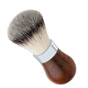 Brosse à barbe en bois pour hommes, couleur marron, poils synthétiques, 10 pouces, brosse de nettoyage pour le cou et le visage, brosse de rasage pour soins personnels masculins, vente en gros - Product Image 6