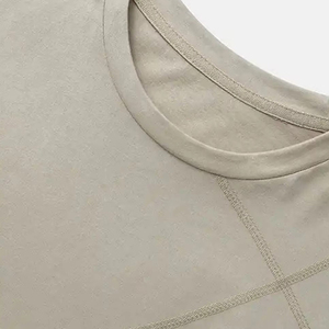 เสื้อยืดแขนสั้นผู้ชาย สีพื้น คอกลม ทรงปกติ ผ้าฝ้าย 100% ระบายอากาศได้ดี ดีไซน์แบบถัก - Product Image 5