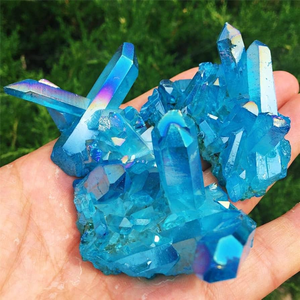 Wholesale Hot Selling High Quality Electroplated Blue <b>Crystal</b> <b>Cluster</b> Healing <b>Crystal</b> Quartz Gemstone Craft for Decoration - Product Image 1