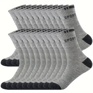 White Crew Sport <b>Socks</b> With Black Logo Breathable Cotton Men's Athletic <b>Running</b> <b>Socks</b> Summer Adult Size Standard - Product Image 5