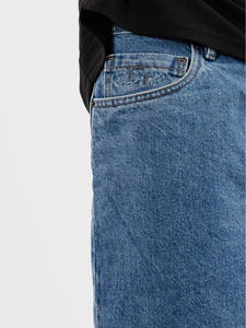 Shorts en jean délavé pour hommes, coupe ample, avec logo personnalisé, 100 % coton, décontractés, longueur genou - Product Image 4