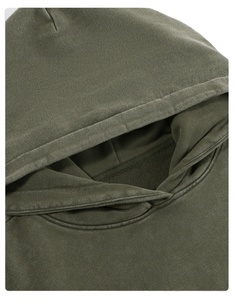 Sudadera con capucha lavada vintage de 430g personalizada al por mayor, ropa de calle pesada, sudaderas con capucha de manga doble de tela de rizo francés de algodón 100% - Product Image 2
