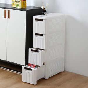 Carrello Organizzatore Stretto e Sottile a 4 Ruote con Cassetti e Armadietti in Plastica per Bagno e Camera da Letto Modello RT - Product Image 2