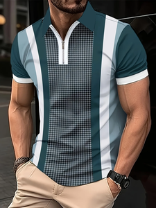 Camiseta Casual de Manga Corta con Cierre para Hombre, Verano 2026, Diseño Sólido, Transpirable y de Secado Rápido - Product Image 5