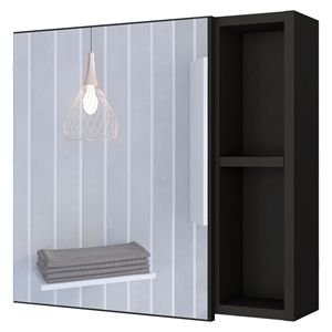 Queets armadietto dei medicinali a porta singola con due ripiani esterni e tre interni per la conservazione del bagno - Product Image 2