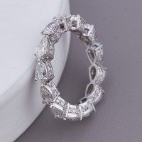 Bague de mariage éternelle en diamant de laboratoire de forme poire certifié IGI, en argent sterling 925 massif