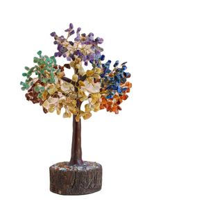 Vente en gros d'Améthyste Arbre Feng Shui en cristal Boîte personnalisée avec logo OEM Pierre précieuse en résine pour Chakra Cadeau du fabricant - Product Image 2