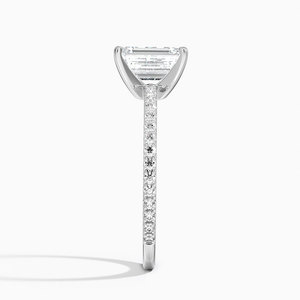 BOJ <b>Ring</b> 0117 <b>Emerald</b> Cut 925 <b>Silver</b> Luxe Ballad Pav Prong Setting Solitaire Diamond <b>Ring</b> 2ct D Color VVS1 Moissanite GRA - Product Image 3