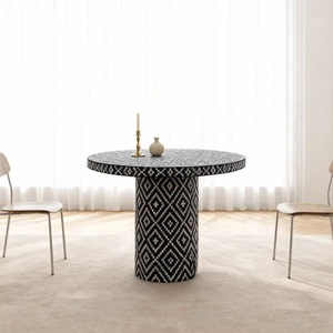 ILAHI's Bone Inlay Table Modern Design Agate Detailing <b>Storage</b> Portable Home Furniture - Product Image 1
