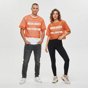 Manufacturer Custom Printing Blank Plain Streetwear Soccer Jersey Mesh Sport Team Training <b>Baseball</b> Summer Boxy Tshirt - Product Image 2
