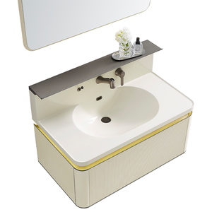 Panoon 23B tocador de baño de piedra moderna de pie de acero inoxidable cajones de cierre suave espejo resistente al agua hogar Bar escuela - Product Image 5