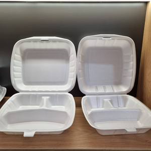 Conteneur alimentaire jetable en mousse PS de haute qualité avec couvercle, boîte à lunch à emporter, plateau de rangement pour aliments - Product Image 1