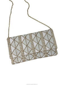 Bolso de noche con cuentas y tema del océano, concha de mar, bordado de Coral, fiesta de lujo, bolso de mano nupcial, correa de cadena ecológica personalizada - Product Image 4