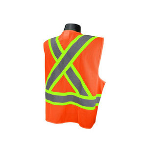 Chaleco de Seguridad Reflectante de Alta Visibilidad Clase 2, Impermeable, con Nombre y Logotipo Personalizados, Diseño Cruzado en la Espalda, Color Naranja - Product Image 4
