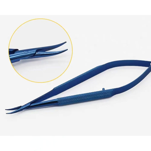 Ciseaux microscopiques courbés Vannas 12 cm en titane, instrument chirurgical ophtalmique, poignée à ressort, outil oculaire CE OEM - Product Image 3