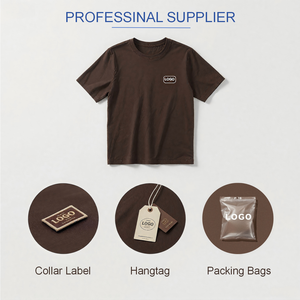 T-shirt décontracté de luxe personnalisé en maille, coupe classique, 300 g/m², 100 % coton, pour hommes et femmes, avec logo personnalisé - Product Image 3