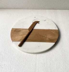 Resin Wooden Round Chopper <b>Block</b> With Knife Kitchen Food Cutting Board For Wedding Gifts Wooden Dinnerware <b>Chopping</b> <b>Blocks</b> - Product Image 1