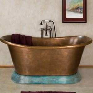Bañera Ovalada Independiente de Cobre, Estilo Antiguo, para Adultos, Diseño Duradero - Product Image 1