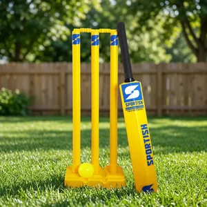 <b>Plastic</b> <b>Cricket</b> <b>Set</b> With Bat Ball And Stumps Lightweight Durable Design Ideal For Training Backyard & Recreational <b>Cricket</b> Play - Product Image 2