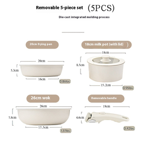 Elegant Granite Coated Non Stick Cookware Set Featuring Multi Size Frying Pans Stock <b>Pots</b> And Sauce Pans Heavy Duty - Product Image 5