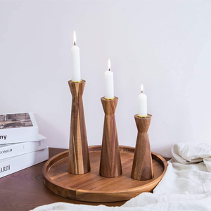 Nouveau centre de table en bois naturel, porte-bougie rustique en bois, très vendu, de haute qualité, porte-bougie en bois écologique - Product Image 6