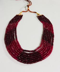 Luxury 7 Layer Red Gemstone Beaded <b>Necklace</b> Handmade <b>Statement</b> <b>Necklace</b> Gold Tone Fashion Jewelry for Women Wedding Party - Product Image 6