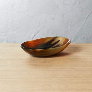 Bol de service artisanal en corne de buffle et de bœuf de haute qualité avec poignée, grande vaisselle artistique de collection - Product Image 3