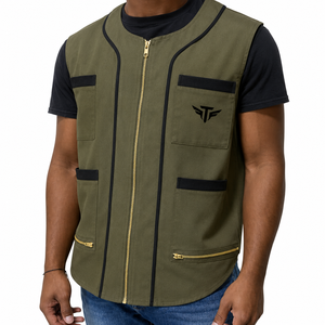 Chaqueta de Barbero Profesional Tactus Industries para Hombre, Negra, Sin Mangas, 2 Bolsillos para Herramientas, Ecológica, de Secado Rápido, Transpirable, de Lona - Product Image 6
