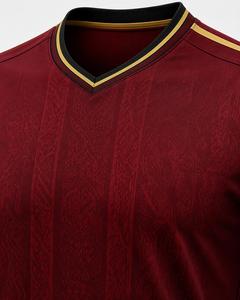 Conjunto de Fútbol Rojo para Hombre, Cuello en V, Manga Corta, Transpirable, de Poliéster Sublimado, Ajuste Atlético, Diseño Sólido para Todas las Temporadas - Product Image 6