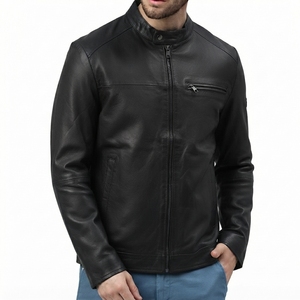 Nouvelle veste en cuir à col montant enduit, design personnalisé 2026, couleur unie, style vintage pour homme, avec capuche, service ODM, couleur personnalisable - Product Image 2
