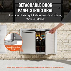 Porta di Accesso BBQ a Incasso in Acciaio Inox 30W X 21H Pollici per Cucina Esterna, Accessori per Mobili a Muro - Product Image 4