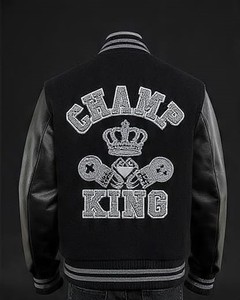 เสื้อแจ็คเก็ตผู้ชายคุณภาพพรีเมียม Champ King ปักลายโลโก้ตัวอักษร ตกแต่งด้านหน้า - Product Image 5