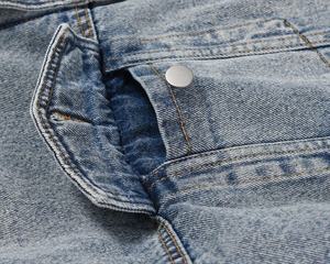 Veste en jean décontractée vintage délavée et chaude - Product Image 4