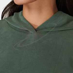 Sudadera con Capucha Corta para Mujer, Estilo Casual, Holgada, Tipo Pullover, Estilo Urbano, Top Corto, Chaqueta con Capucha, Mezcla de Algodón Suave - Product Image 5