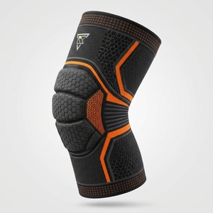 Genouillères en tissu extensible respirant, avec panneau de protection, ajustement compressif confortable et évacuation de l'humidité - Product Image 3
