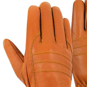 Gants en cuir haut de gamme pour hommes, toutes saisons, avec grip et compatibles écran tactile, pour usage quotidien en extérieur, style uni - Product Image 2