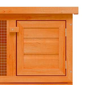 Casa para conejos de 35.4 x 17.7 x 31.5 pulgadas, madera marrón y alambre de hierro, mueble extraíble para mascotas - Product Image 6