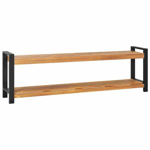 Banc en bois de teck massif 160 x 30 x 50 cm avec rangement, marron - Product Image 1