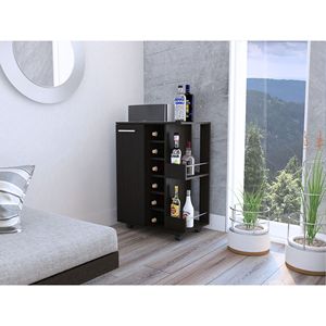 Carrito de Bar Tennessee Six-Cubby con Dos Estantes y Compartimento para Almacenamiento de Licores - Product Image 1