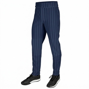 Pink Pinstripe Baseball <b>Pants</b> for Men – Breathable Athletic Training Uniform Bottoms with Stretch Fit - Product Image 3
