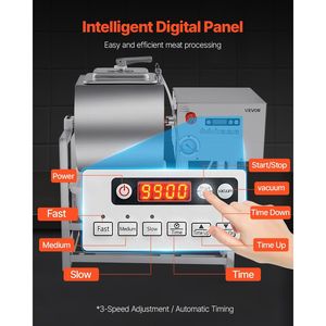 Marinatore Sottovuoto Commerciale da 40L in Acciaio Inox per la Lavorazione della Carne con Rotazione Bidirezionale a 3 Velocità - Product Image 4