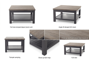 Table basse en bois moderne Azora Lim, durable et écologique, finition mate rustique, contemporaine pour appartement, salon, bureau, villa - Product Image 6