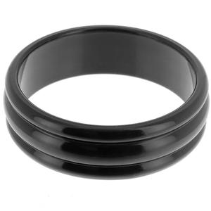 Bracelet jonc classique noir côtelé en résine, fait main en acrylique, pour femme, bijou de mode moderne brillant, accessoire de poignet tendance - Product Image 1